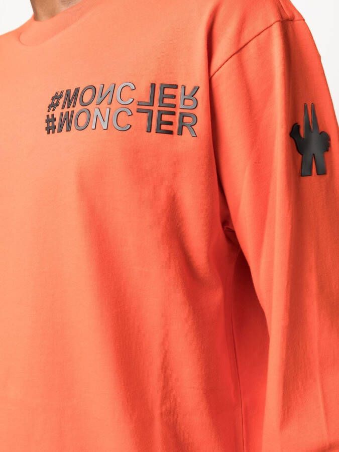 Moncler Grenoble T-shirt met logopatch Oranje