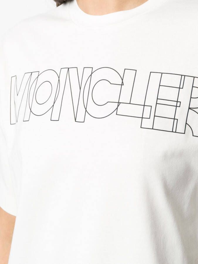 Moncler Grenoble T-shirt met logoprint Wit