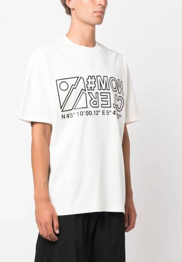 Moncler Grenoble T-shirt met logoprint Wit