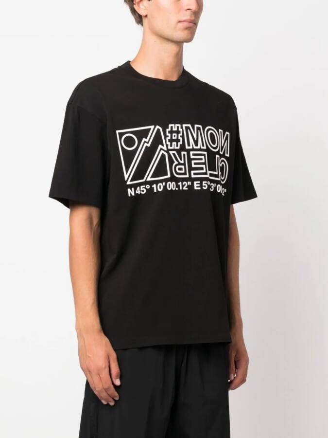 Moncler Grenoble T-shirt met logoprint Zwart