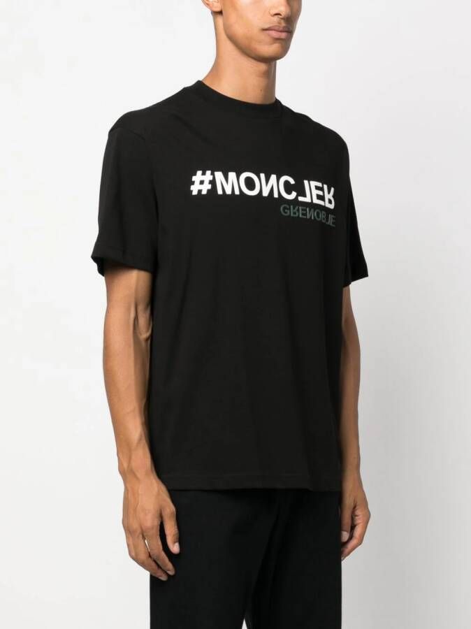 Moncler Grenoble T-shirt met logoprint Zwart