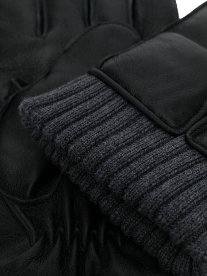 Moncler Handschoenen met geribbelde cuffs Zwart