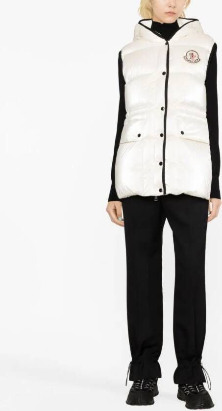 Moncler Bodywarmer met capuchon Wit