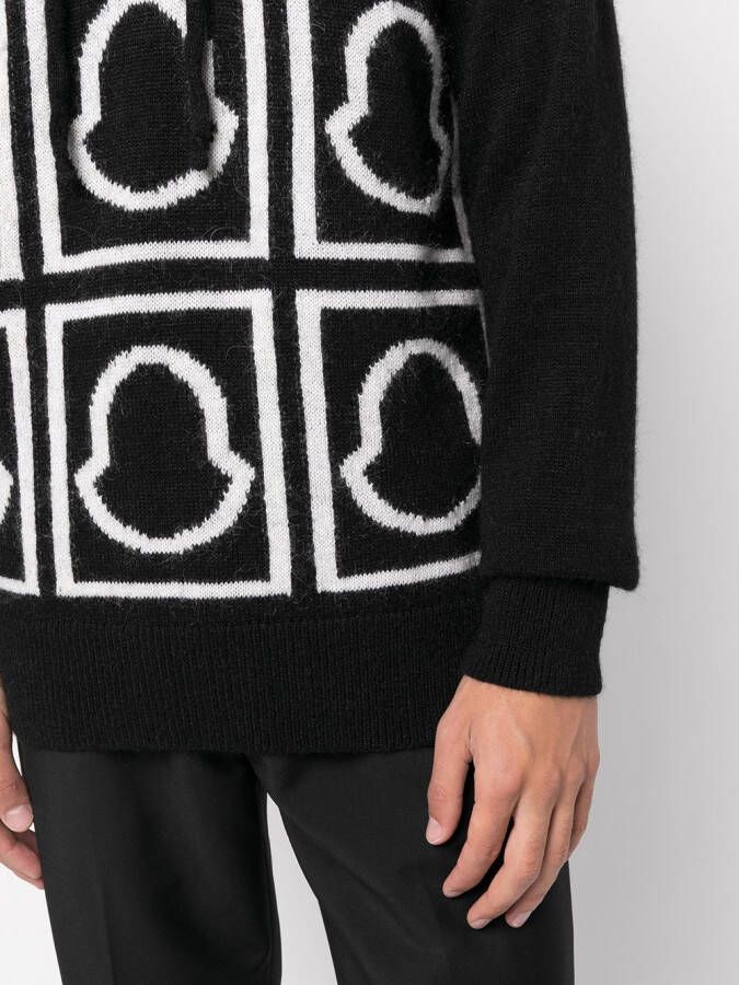 Moncler Hoodie met intarsia logo Zwart