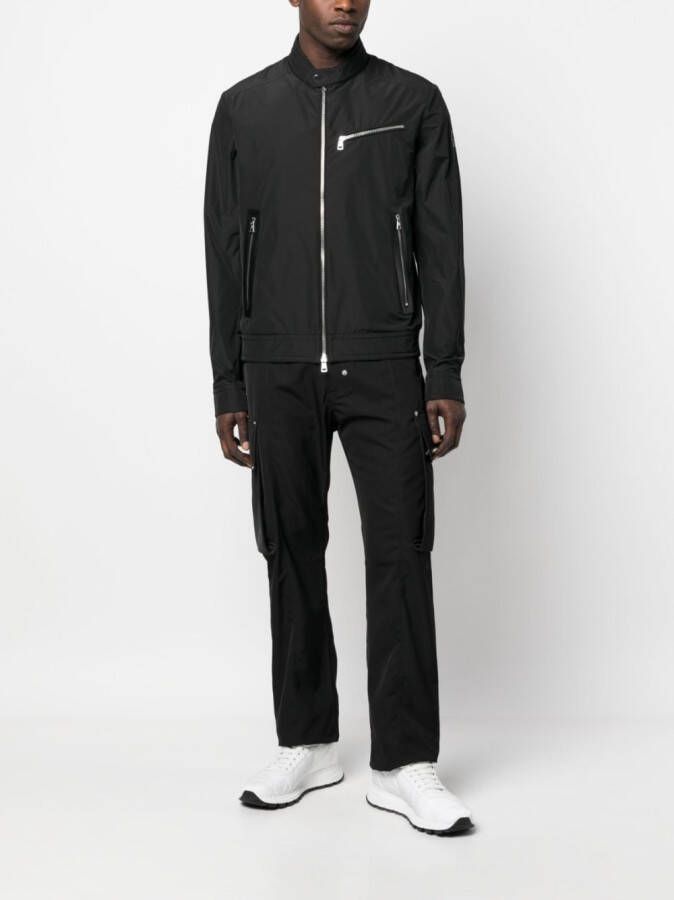 Moncler Leren bikerjack Zwart