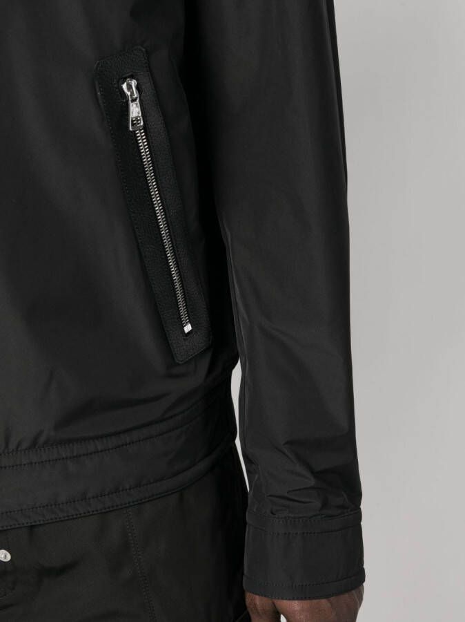 Moncler Leren bikerjack Zwart