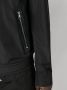 Moncler Leren bikerjack Zwart - Thumbnail 5