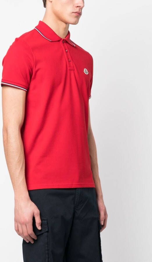 Moncler Poloshirt met logopatch Rood