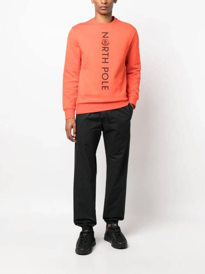 Moncler Sweater met logo-reliëf Oranje