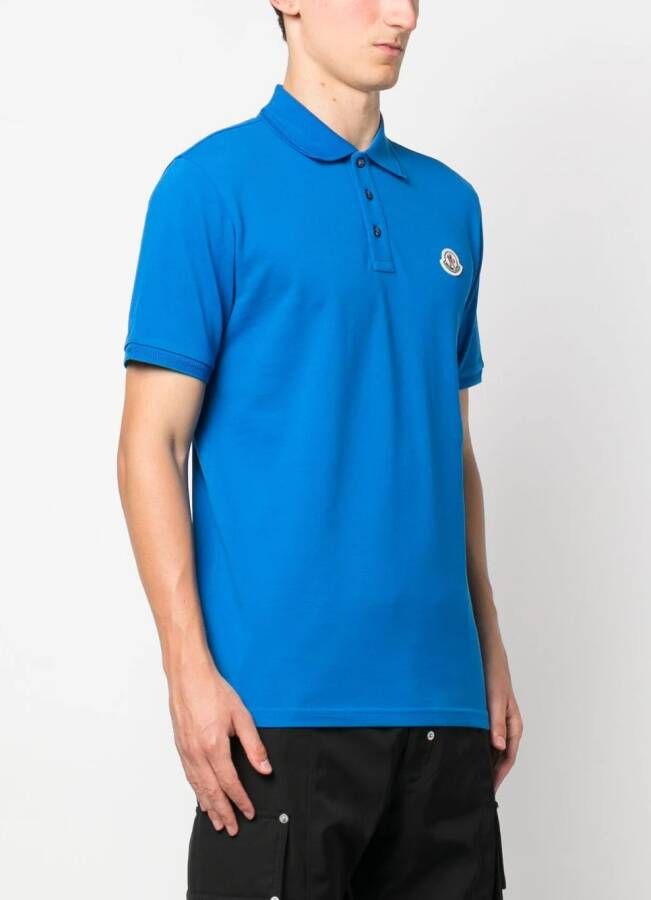 Moncler Poloshirt met geborduurd logo Blauw