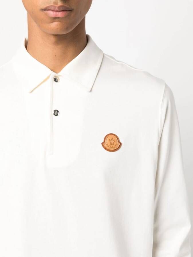 Moncler Poloshirt met logopatch Beige