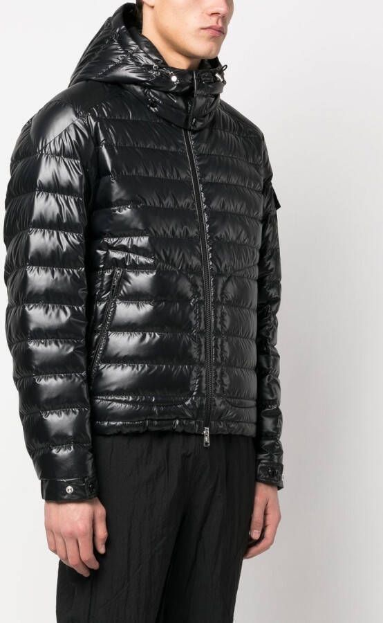 Moncler Donsjack met logopatch Zwart