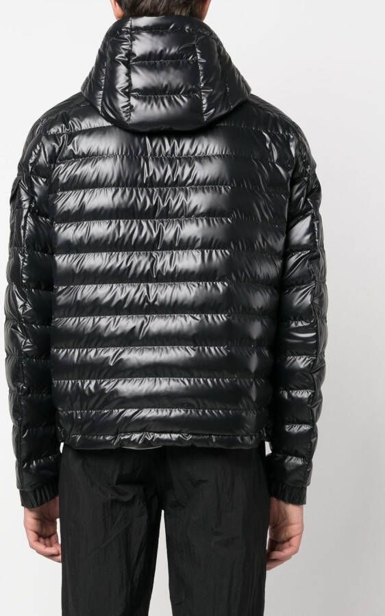 Moncler Donsjack met logopatch Zwart