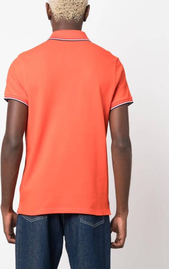 Moncler Poloshirt met logopatch Oranje