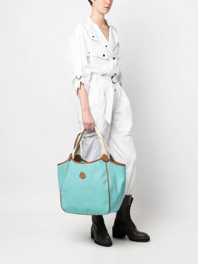 Moncler Shopper met logopatch Blauw