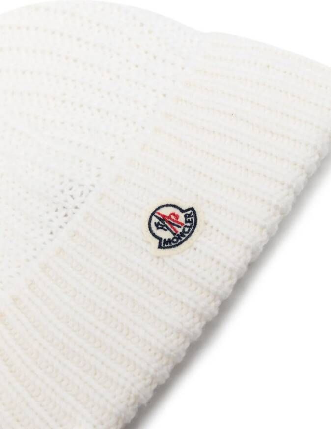 Moncler Muts met logopatch Wit