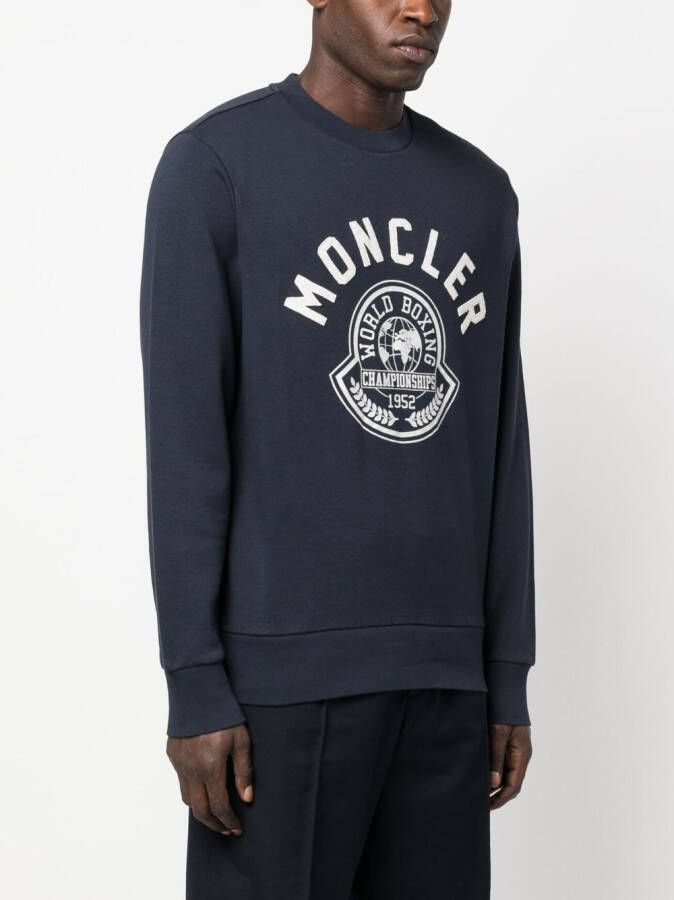 Moncler Sweater met logoprint Blauw