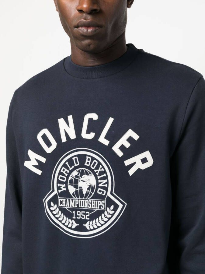 Moncler Sweater met logoprint Blauw