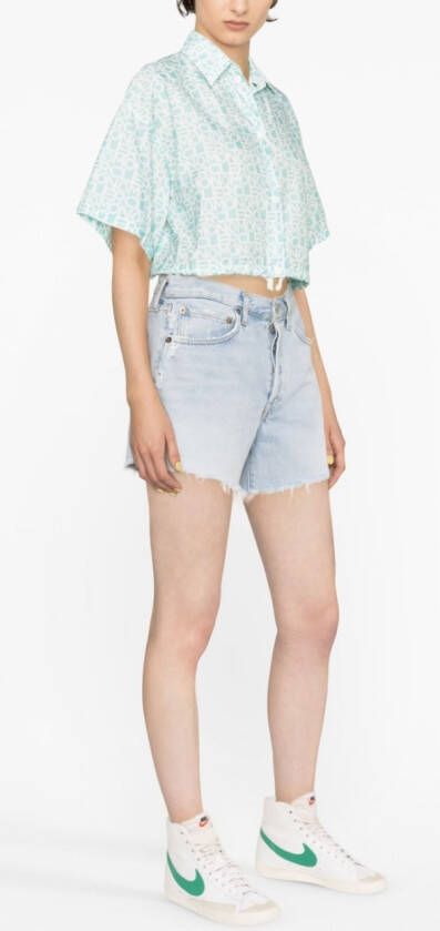 Moncler Blouse met logoprint Blauw