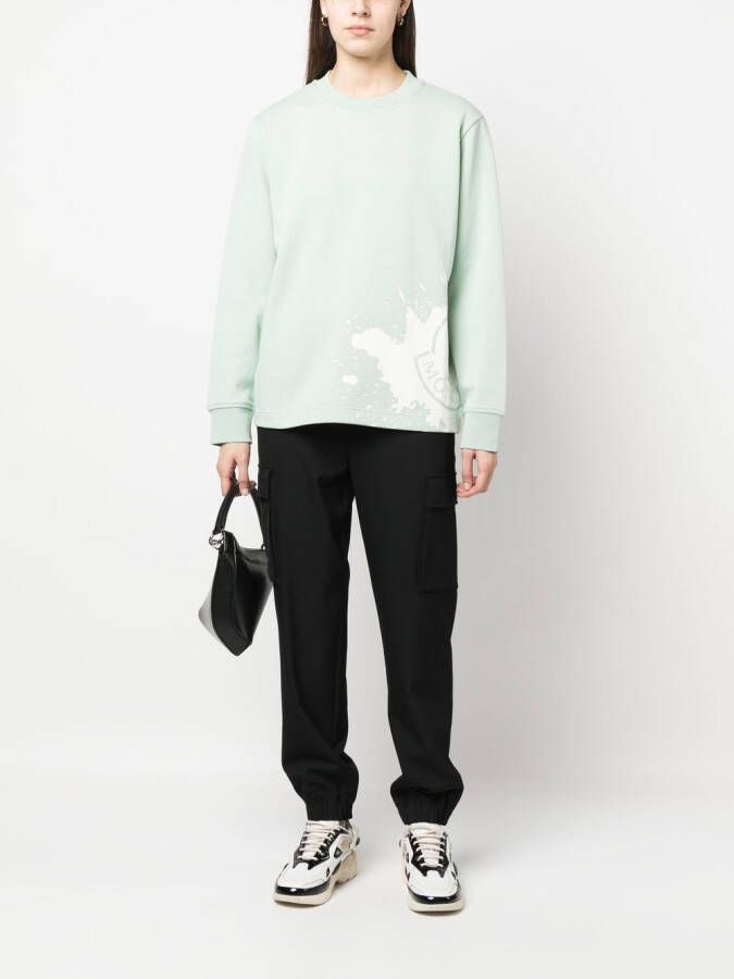 Moncler Sweater met logoprint Groen