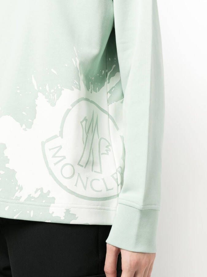 Moncler Sweater met logoprint Groen