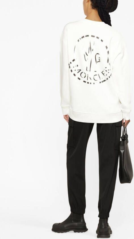 Moncler Sweater met logoprint Wit