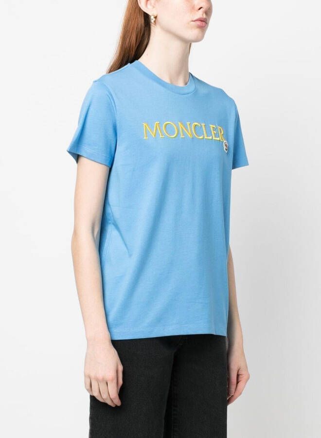 Moncler T-shirt met logoprint Blauw