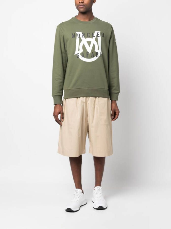Moncler Sweater met logoprint Groen