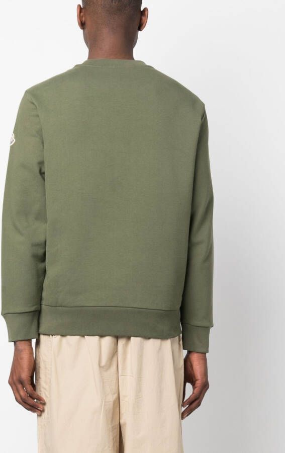 Moncler Sweater met logoprint Groen