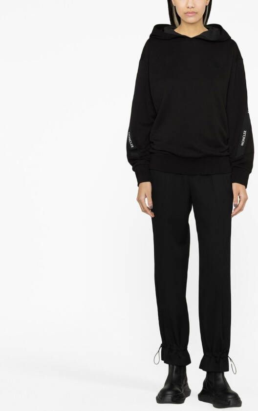 Moncler Hoodie met logoband Zwart