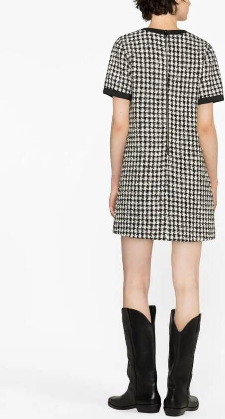 Moncler Mini-jurk met pied-de-poule print Wit