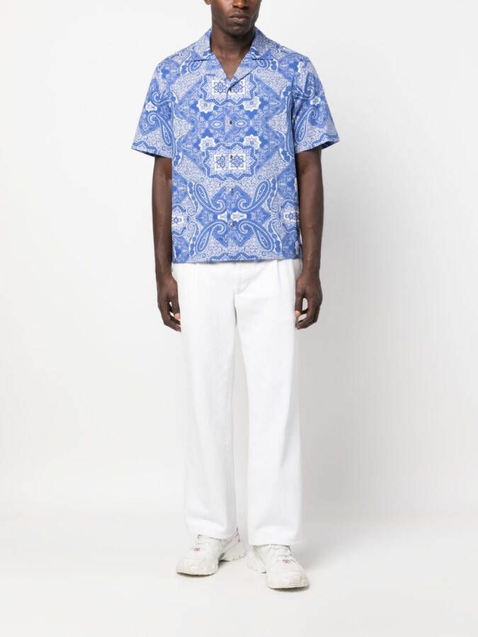 Moncler Overhemd met paisley-print Blauw