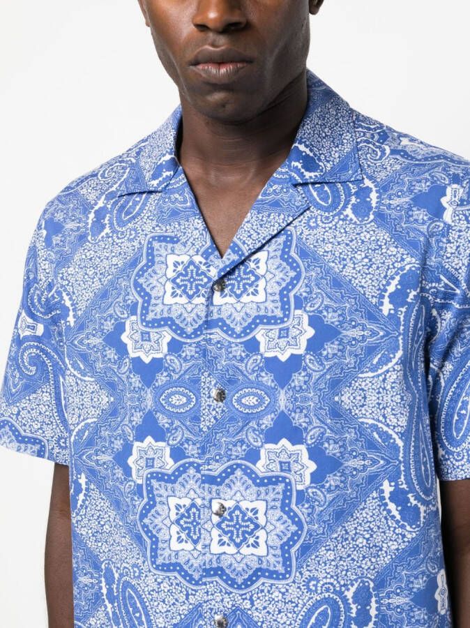 Moncler Overhemd met paisley-print Blauw