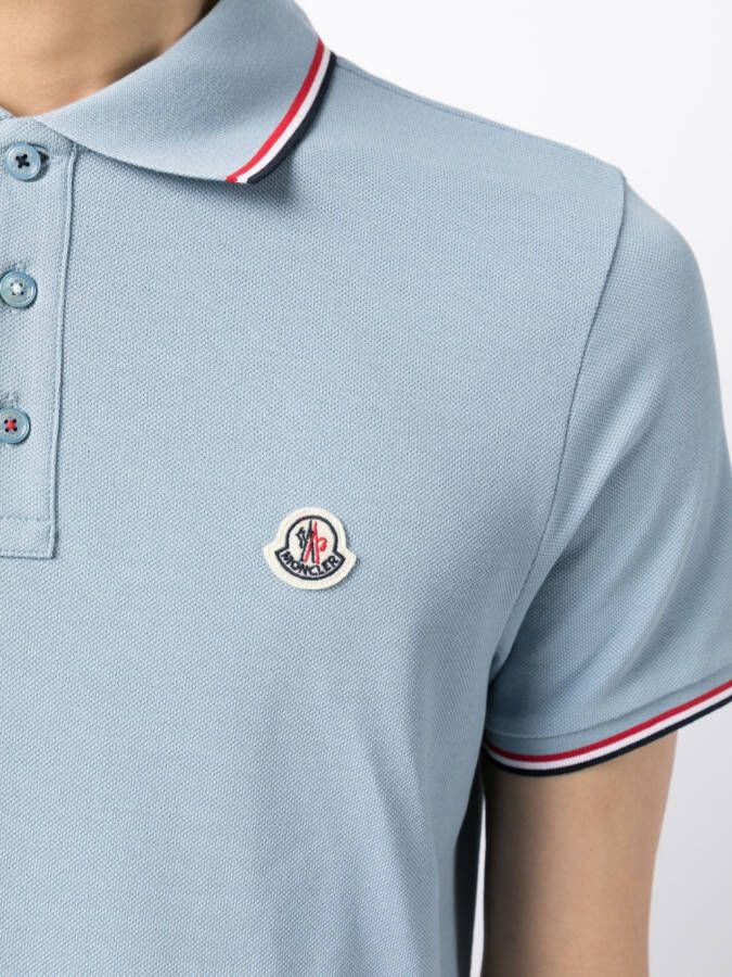 Moncler Poloshirt met logo-badge Blauw