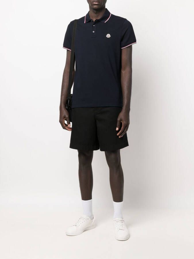 Moncler Poloshirt met logopatch Blauw