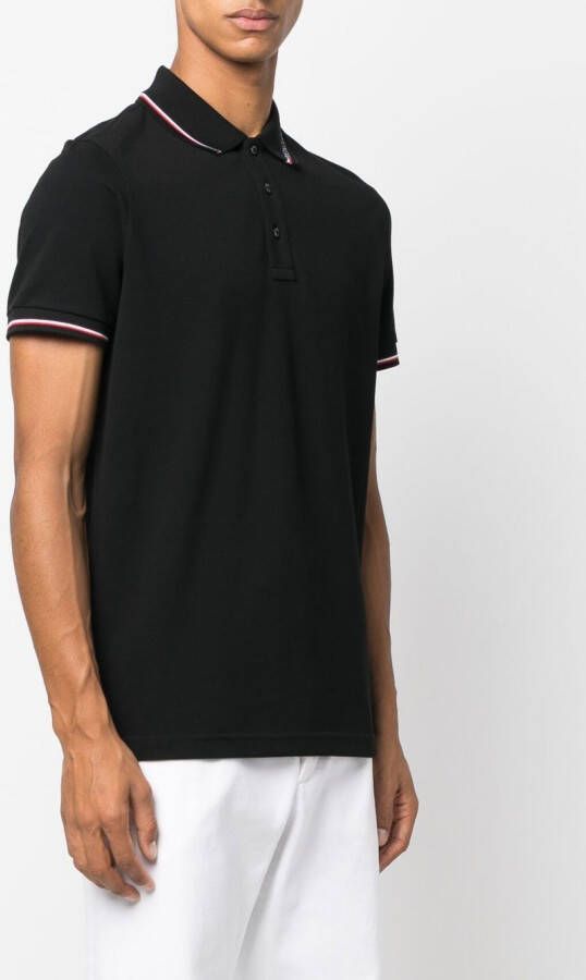Moncler Poloshirt met logostreep Zwart