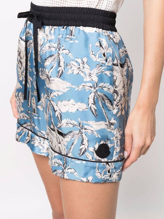 Moncler Shorts met bloemenprint Blauw
