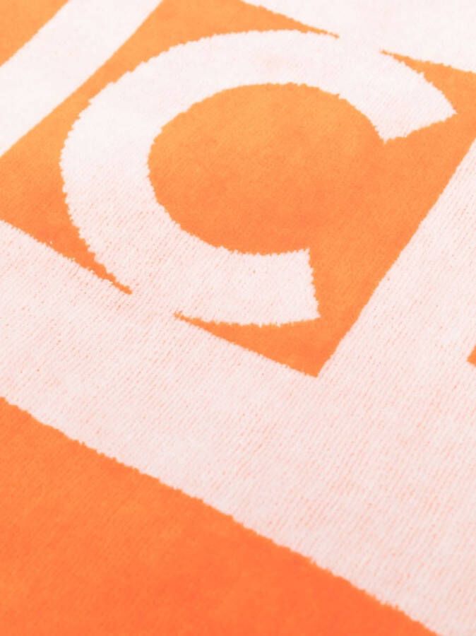 Moncler Strandlaken met logoprint Oranje
