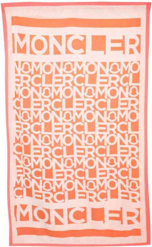 Moncler Strandlaken met logoprint Oranje