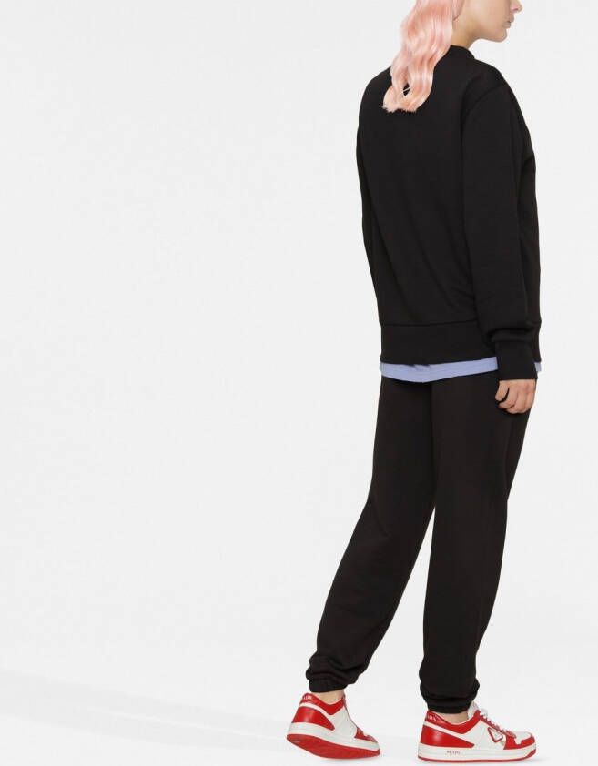 Moncler Sweater met stras logo Zwart