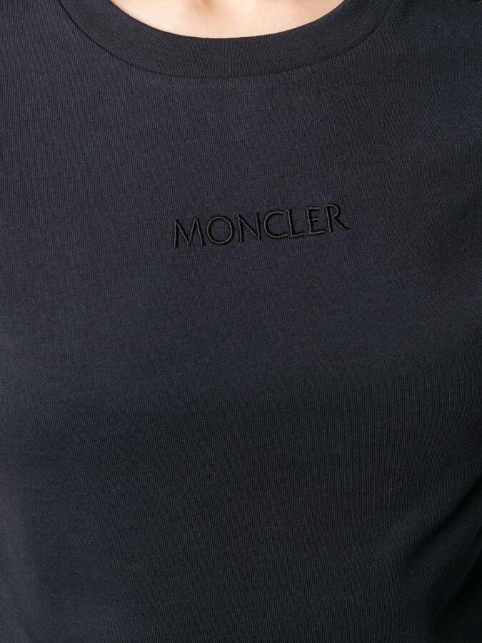 Moncler T-shirt met geborduurd logo Blauw