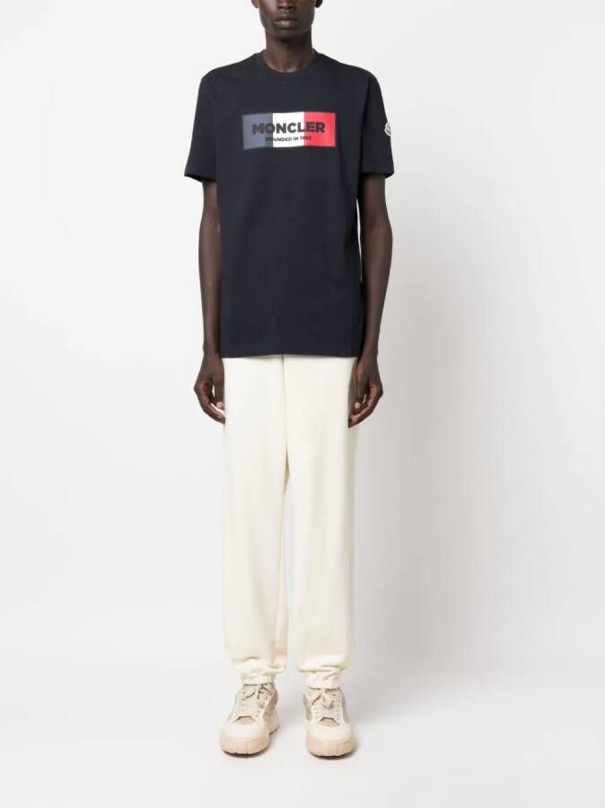 Moncler T-shirt met logoprint Blauw