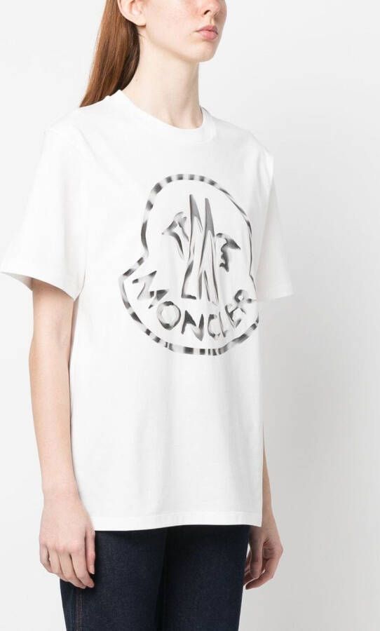 Moncler T-shirt met logoprint Wit