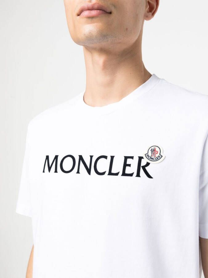 Moncler T-shirt met logoprint Wit