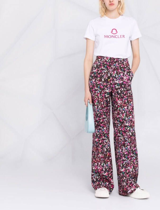 Moncler T-shirt met logoprint Wit
