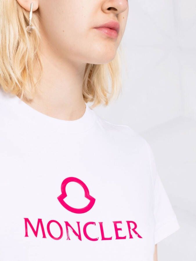 Moncler T-shirt met logoprint Wit