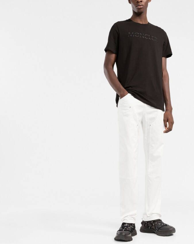 Moncler T-shirt met logoprint Zwart