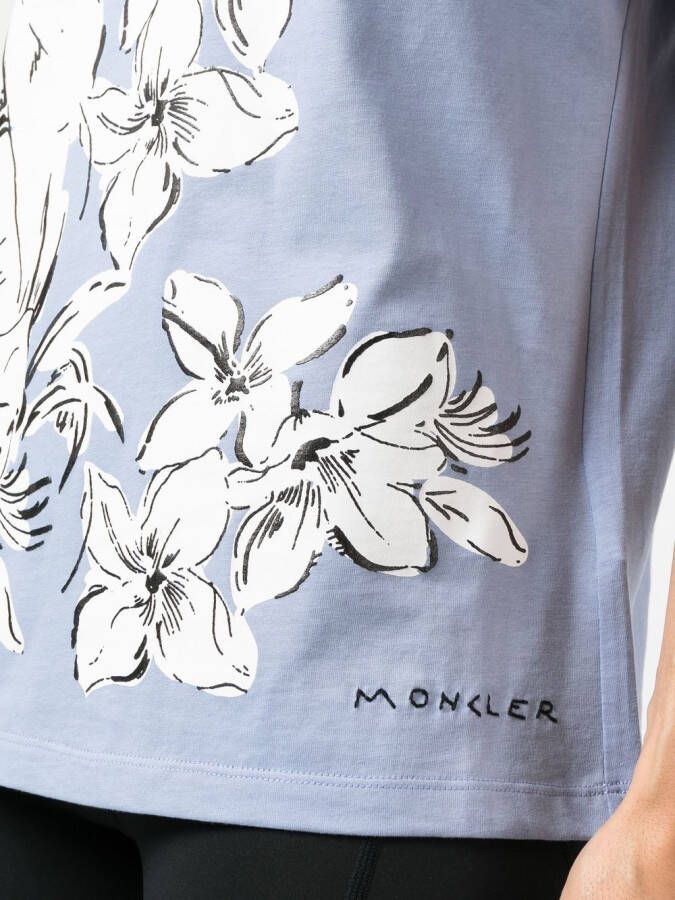 Moncler T-shirt met print Blauw