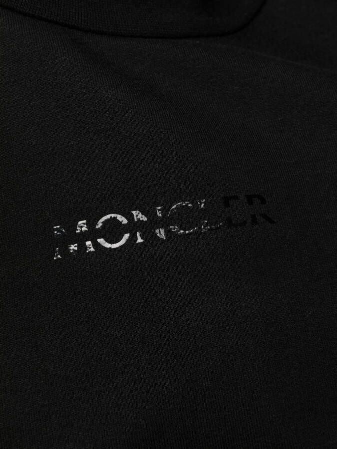 Moncler T-shirtjurk met logoprint Zwart