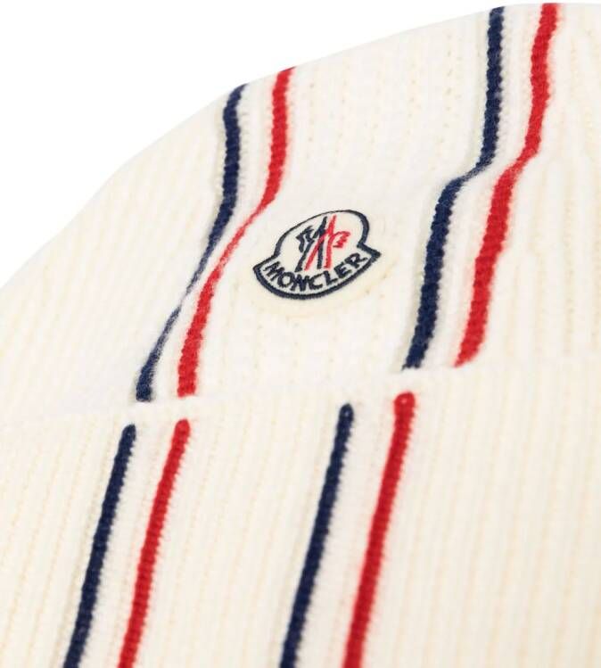 Moncler Muts van scheerwol Wit